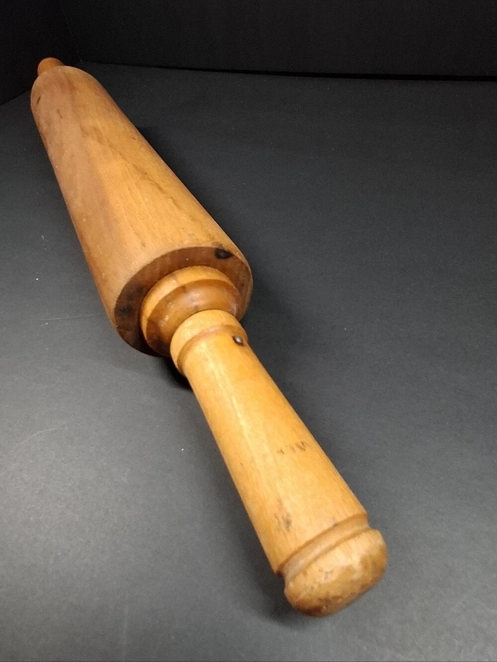 Vtg Wooden Rolling Pin 19” Primitive Farmhouse Baking Kitchen Decor Grandma Core